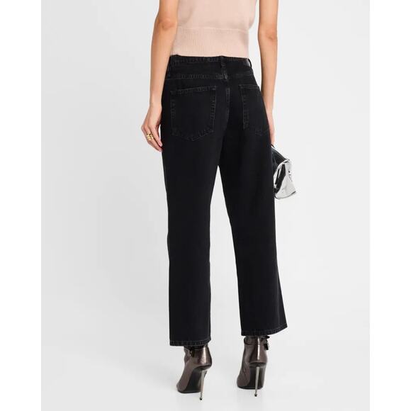 NWOT FRAME The Beaded Ankle Straight Jeans Size 27 Portia Black #3A516 - Picture 4 of 13